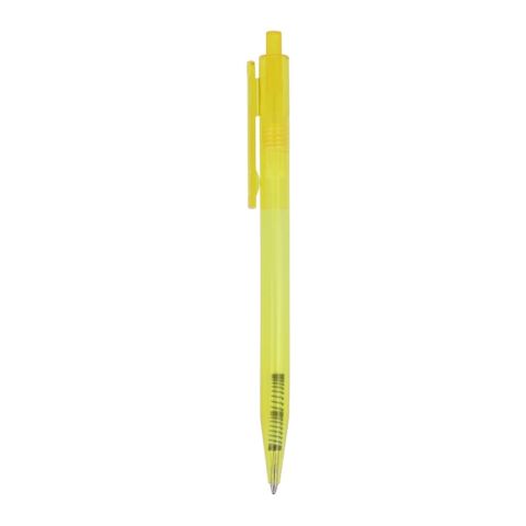 Bolígrafo Kuma transparente Amarillo-Amarillo | Impresión De Pantalla 1 color | 180 grados del clip | 45 mm x 25 mm | no disponible