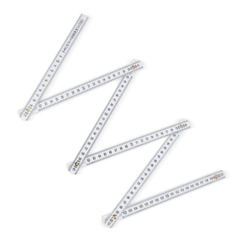 Regla plegable calibrada de 2 m Blanco | Tampografía 1 color | cara 1 | 65 mm x 18 mm