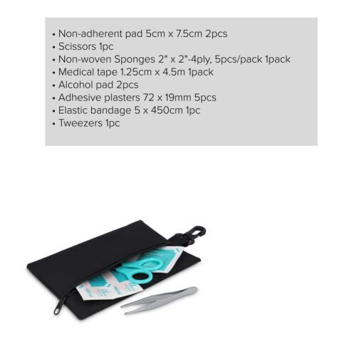 Botiquín de primeros auxilios 14 piezas Rora Negro intenso | sin montaje de publicidad | no disponible | no disponible