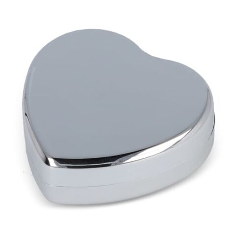 Bálsamo labial metálico plano en forma de corazón Plata | sin montaje de publicidad | no disponible | no disponible
