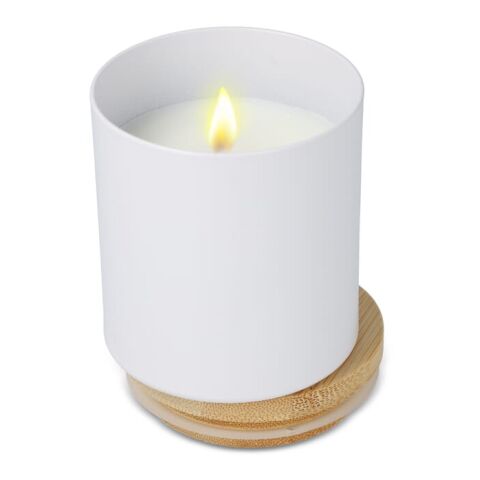 Bhakti-Duftkerze auf pflanzlicher Basis in recyceltem Aluminiumgefäß Blanco | sin montaje de publicidad | no disponible | no disponible