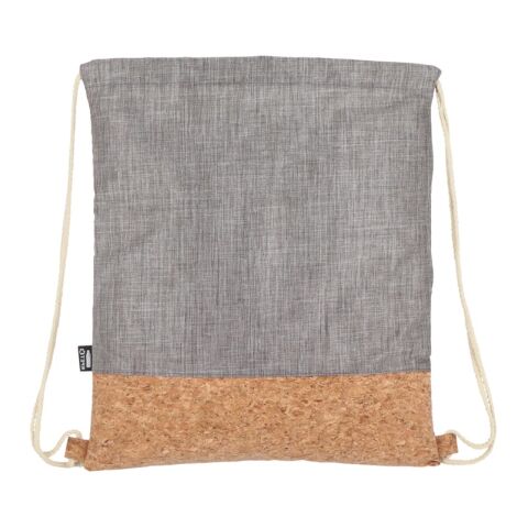 Bolsa con cordón R-PET y corcho 35 x 40cm Gris