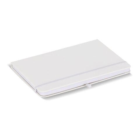 Cuaderno Olmo tapa dura PU A5 con notas adhesivas Blanco