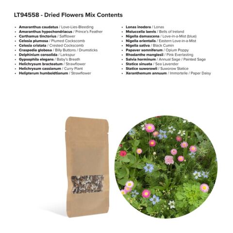 Bolsas de semillas de flores secas de 4 gramos Marrón | sin montaje de publicidad | no disponible | no disponible | no disponible