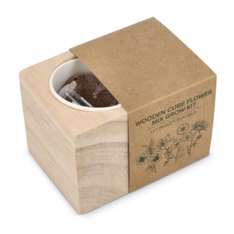 Juego de maceteros de madera FSC - Mezcla de flores Natural | sin montaje de publicidad | no disponible | no disponible