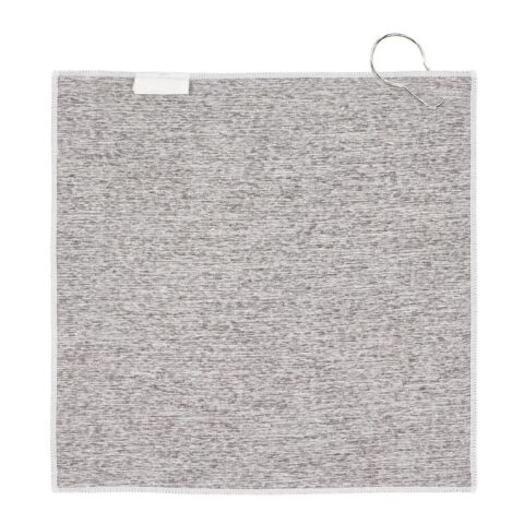 Toalla de golf de secado rápido con gancho R-PET 30x30cm sublimación Blanco-Gris | sin montaje de publicidad | no disponible | no disponible