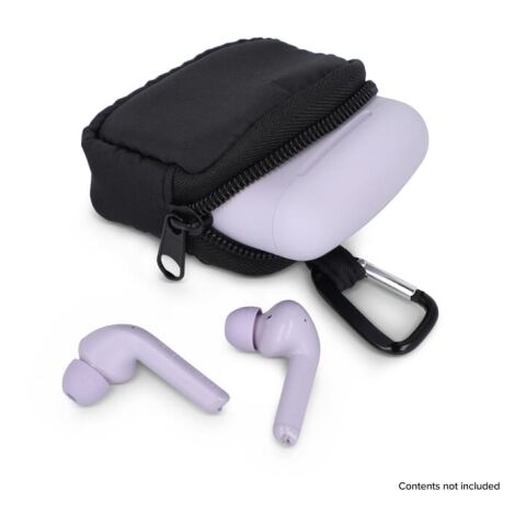 Estuche para auriculares de nailon 6,5 x 6 cm Negro intenso | sin montaje de publicidad | no disponible | no disponible