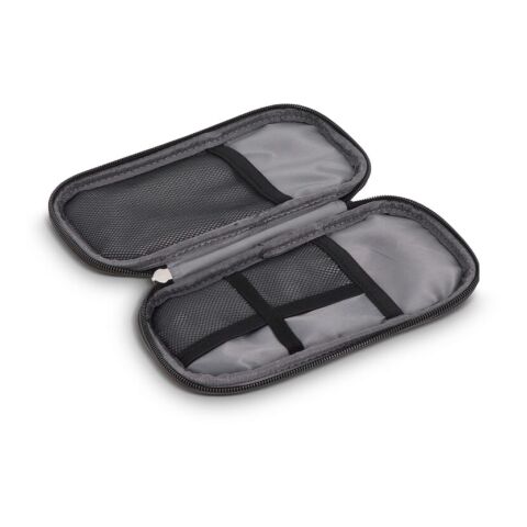 Bolsa organizadora Kyra 210D recubierta de PU rPET 20 x 11,5 x 2 cm Negro