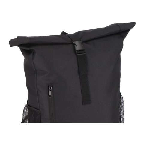 R-PET 600D Rolltop Fahrrad-Rucksack 20L Negro intenso | sin montaje de publicidad | no disponible | no disponible
