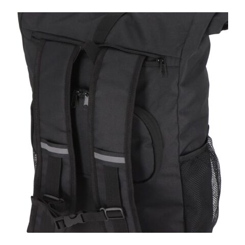 R-PET 600D Rolltop Fahrrad-Rucksack 20L negro | sin montaje de publicidad | no disponible | no disponible