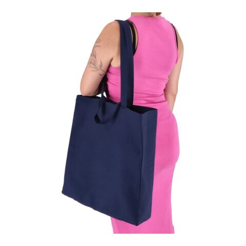 Bolsa de algodón OEKO-TEX® 38 x 10 x 42 cm 140 g/m². Azúl oscuro | sin montaje de publicidad | no disponible | no disponible