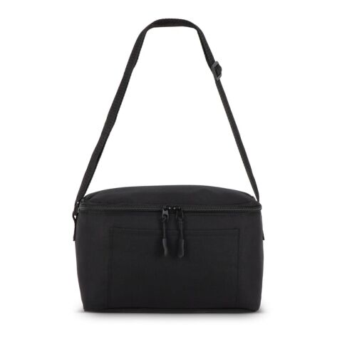 Bolsa isotérmica R-PET 600D para 6 latas, 25 x 14,5 x 15,5 cm, 5 litros Negro | sin montaje de publicidad | no disponible | no disponible