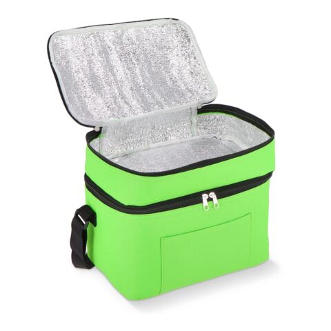 R-PET 600D Bolsa nevera doble compartimento 30 x 20 x 25cm 12L Luz Verde