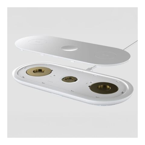 Cargador inalámbrico rápido 3 en 1 de 15 W para teléfono, Apple Watch y AirPods. Blanco | sin montaje de publicidad | no disponible | no disponible