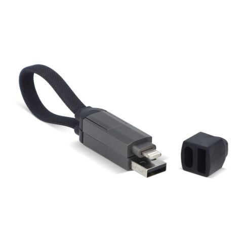 Cable multifunción 4 en 1 OTG tamaño llavero 60W Negro intenso | sin montaje de publicidad | no disponible | no disponible