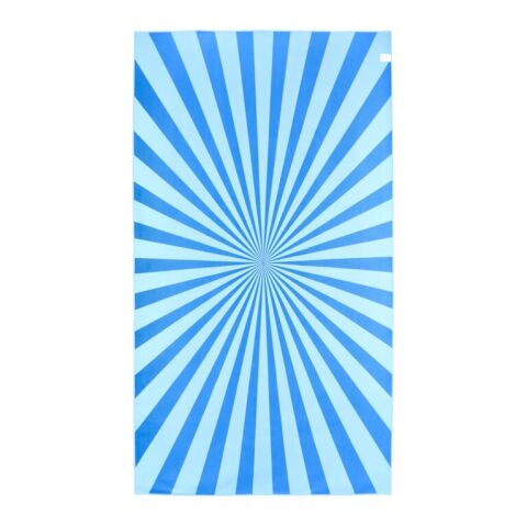 Toalla de playa de secado rápido R-PET 100 × 180 cm, sublimación Azul / Blanco