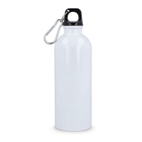 Botella de acero inoxidable reciclado de pared simple, 500 ml. Blanco | sin montaje de publicidad | no disponible | no disponible