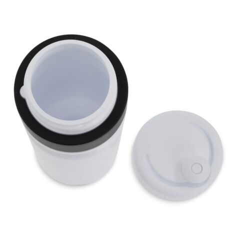 Botella de deporte con borde 750ml Blanco-Negro | sin montaje de publicidad | no disponible | no disponible | no disponible