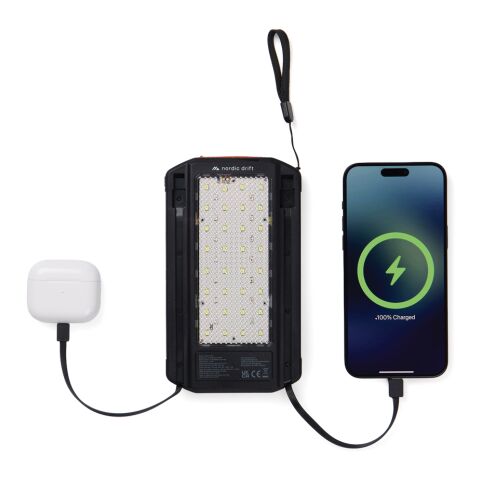 Powerbank solar 10.000 mAh Nordic Drift Titan con 3 paneles negro | sin montaje de publicidad | no disponible | no disponible