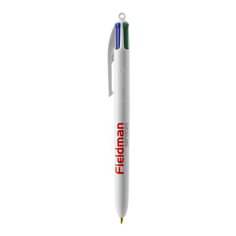 BIC® 4 Colours bolígrafo Blanco | Impresión De Pantalla 1 color | Cuerpo-centrado al clip | 30.00 mm x 43.00 mm