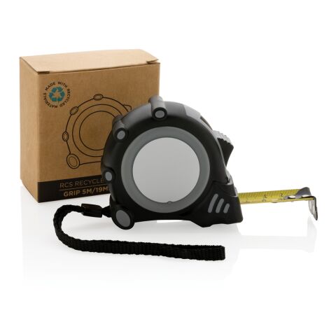 Flexómetro RCS de plástico reciclado Grip 5M/19mm gris-negro | sin montaje de publicidad | no disponible | no disponible