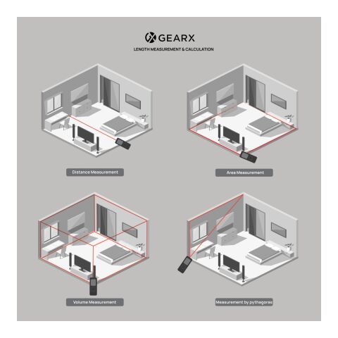 Medidor láser de 30 metros de aluminio reciclado Gear X RCS negro | sin montaje de publicidad | no disponible | no disponible