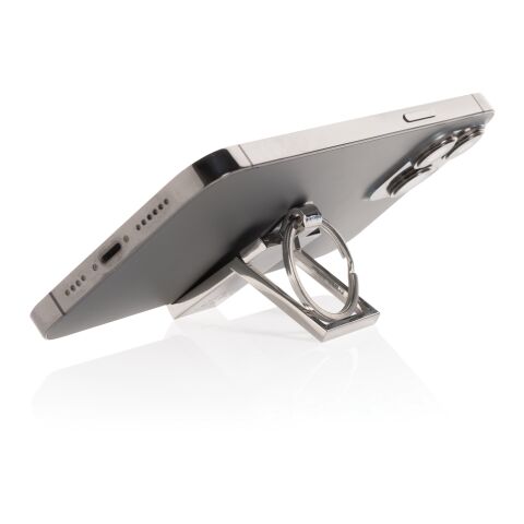 Llavero-soporte para teléfono de aleación de zinc reciclado plata | sin montaje de publicidad | no disponible | no disponible