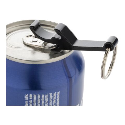 Abrelatas y botellas de aluminio reciclado RCS negro | sin montaje de publicidad | no disponible | no disponible