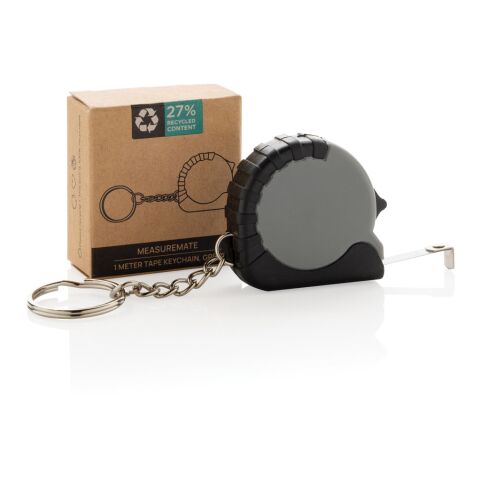 Llavero con cinta de 1m de ABS reciclado MeasureMate RCS gris | sin montaje de publicidad | no disponible | no disponible
