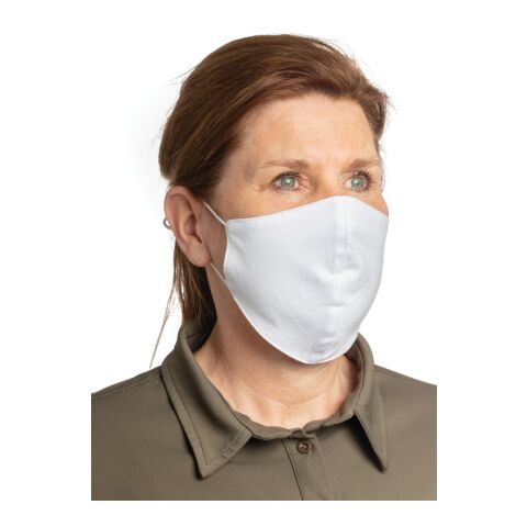 Mascarilla de algodón reutilizable de 2 capas blanco | sin montaje de publicidad | no disponible | no disponible