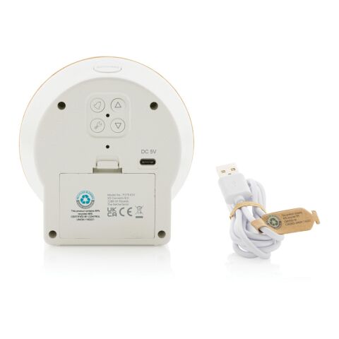 Reloj de escritorio Utah RCS rplastic y bambú FSC® LCD marron | sin montaje de publicidad | no disponible | no disponible