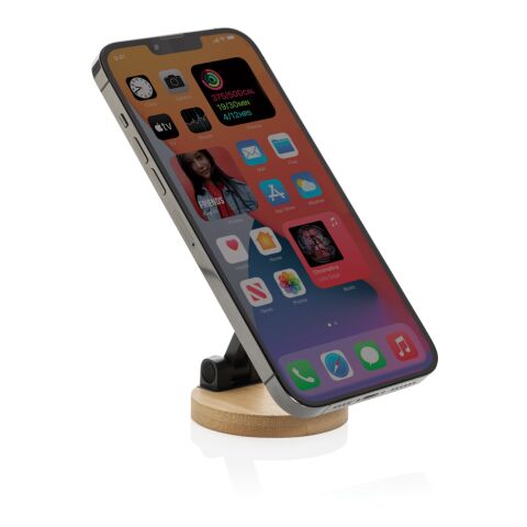 Soporte teléfono plástico reciclado y bambú Magmount RCS negro-marron | sin montaje de publicidad | no disponible | no disponible