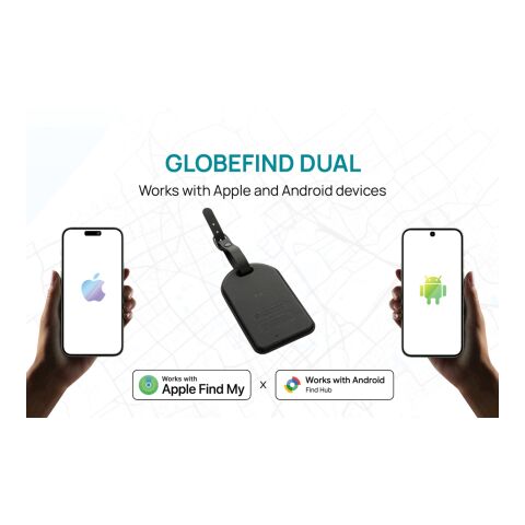 Etiqueta equipaje Globefind Dual RCS localización mundial negro | sin montaje de publicidad | no disponible | no disponible