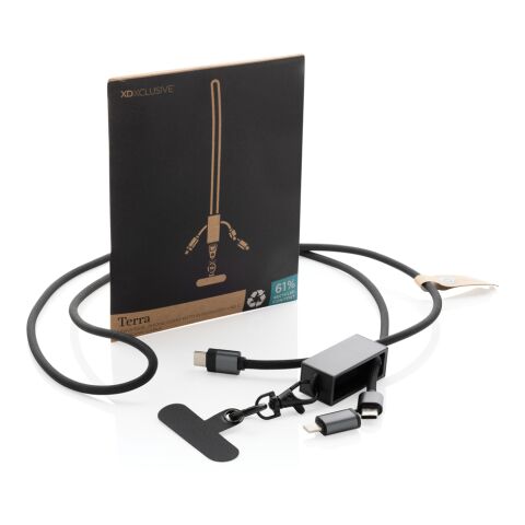 Cable Terra de carga dual RCS PET reciclado gris-negro | sin montaje de publicidad | no disponible | no disponible