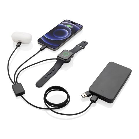 Cable de carga 6 en 1 Terra RCS rPET con cargador de reloj gris | sin montaje de publicidad | no disponible | no disponible