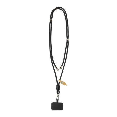 Lanyard ajustable teléfono CarryLoop RCS PET reciclado negro | sin montaje de publicidad | no disponible | no disponible