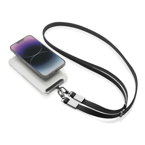 Cordón bandolera de PET reciclado Nivo RCS negro | sin montaje de publicidad | no disponible | no disponible