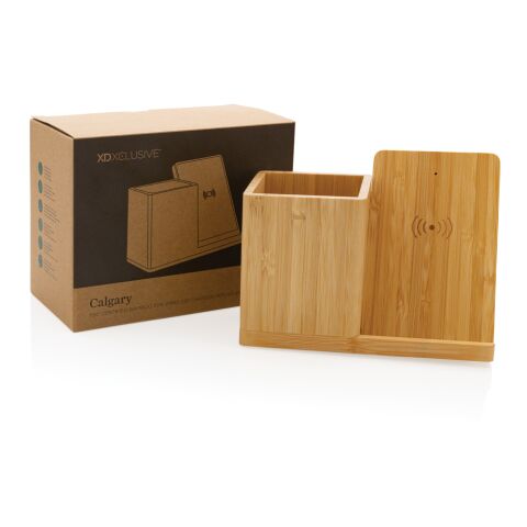 Cargador Calgary inalámbrico bambú 10W FSC® marron | sin montaje de publicidad | no disponible | no disponible