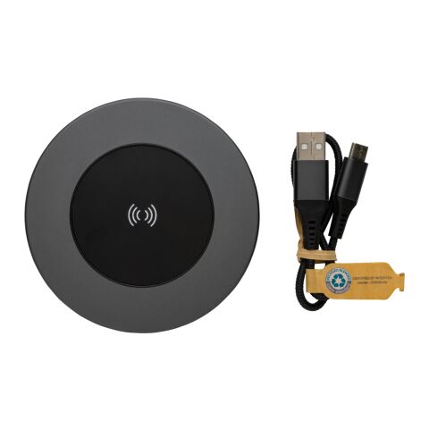 Cargador inalámbrico Terra RCS de aluminio reciclado de 10W gris | sin montaje de publicidad | no disponible | no disponible