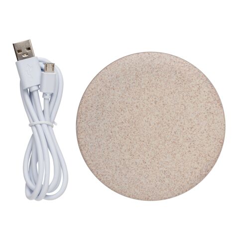 Cargador inalámbrico 5W de paja de trigo marrón | sin montaje de publicidad | no disponible | no disponible