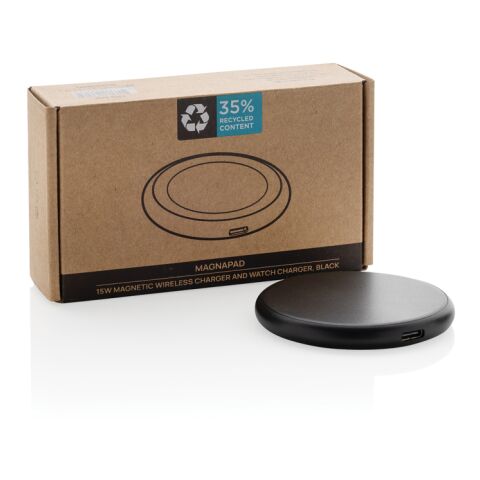 Cargador magnético Magnapad 15W rplastic RCS 3 en 1 negro | sin montaje de publicidad | no disponible | no disponible