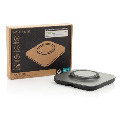 Cargador inalámbrico magnético Quantum ultrarrápido de 25W. gris-negro | sin montaje de publicidad | no disponible | no disponible