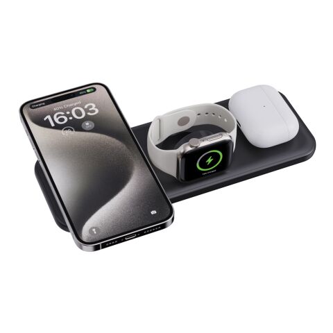Cargador magnético 3 en 1 de 15W Urban Vitamin Torrance negro | sin montaje de publicidad | no disponible | no disponible