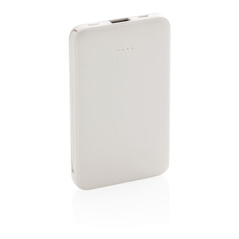 Powerbank 5.000 mAh de bolsillo con cables integrados blanco | sin montaje de publicidad | no disponible | no disponible