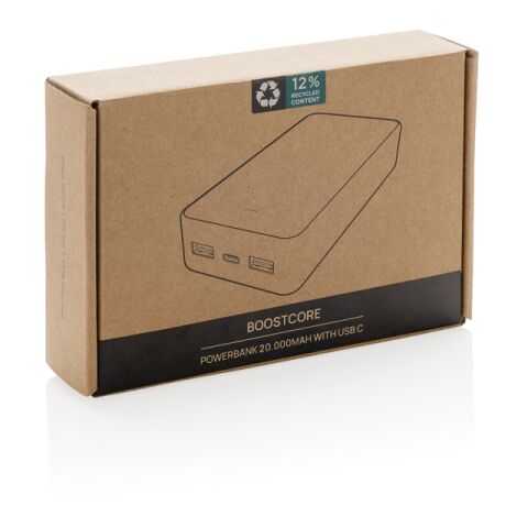 Powerbank Boostcore RCS plástico reciclado 20.000 mAh USBC negro | sin montaje de publicidad | no disponible | no disponible