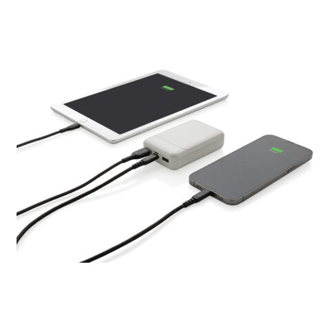 Powerbank de plástico reciclado RCS de 10.000 mAh blanco | sin montaje de publicidad | no disponible | no disponible