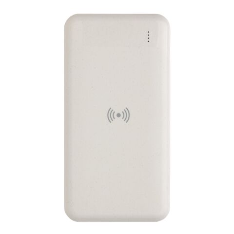 Powerbank inalámbrico de plástico reciclado estándar RCS blanco | sin montaje de publicidad | no disponible | no disponible
