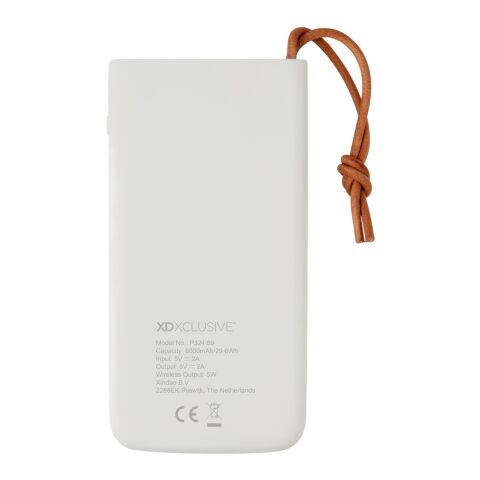 Batería externa Aria 8.000 mAh con carga inalámbrica 5W blanco | sin montaje de publicidad | no disponible | no disponible | no disponible
