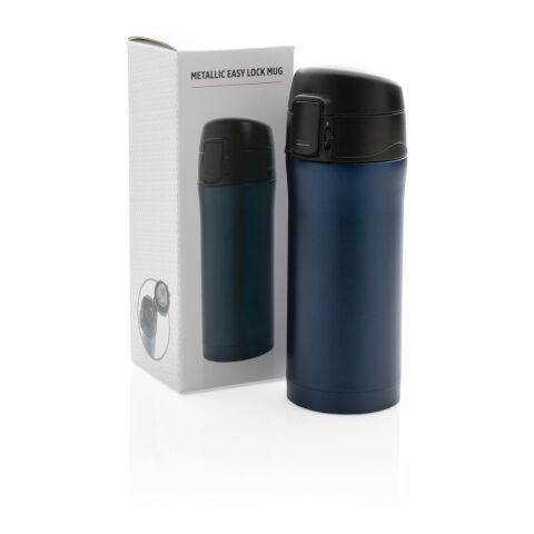 Taza metálica al vacío con cierre fácil azul | sin montaje de publicidad | no disponible | no disponible