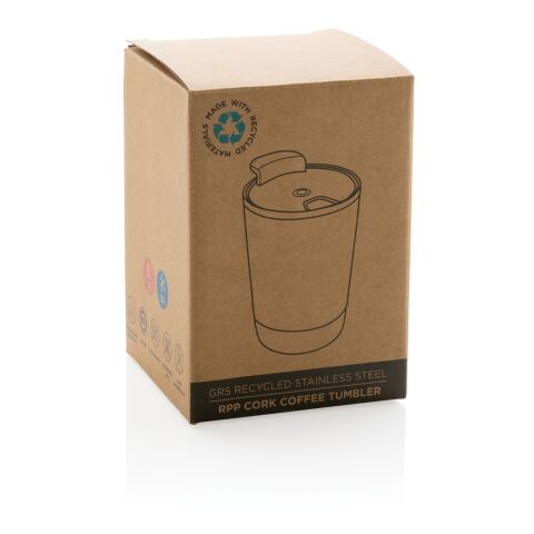 Taza de café de corcho y acero inoxidable GRS RPP Blanco | sin montaje de publicidad | no disponible | no disponible